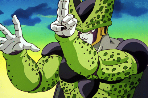 Cell après le Final Flash de Vegeta - Dragon Ball GIF